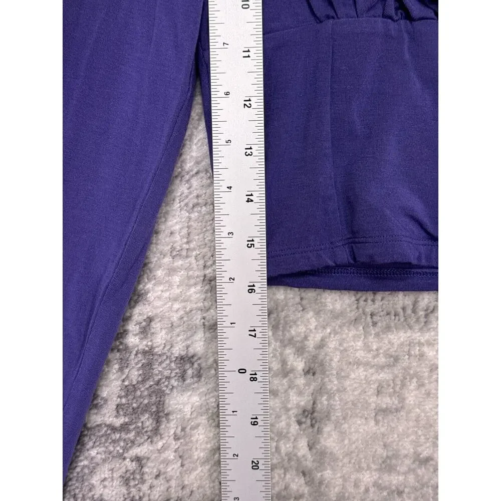 Aritzia Top Medium Womens Wilfred Purple Long Sleeve Crop Blouse